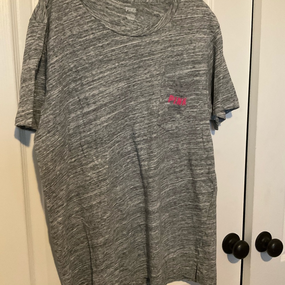 PINK Victoria's Secret Heathered Gray Pocket Tee
